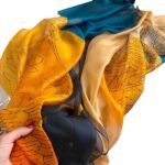 Elegant block peony Transparent Thin Silk Printing Long Scarf - Image 2