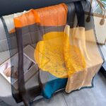 Elegant block peony Transparent Thin Silk Printing Long Scarf - Image 3