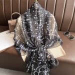 Transparent Thin Silk black and white Long Scarf
