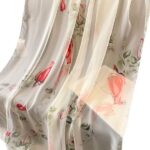 Women's All Dress Matching Elegant Transparent Thin Silk Printing Long Scarf Roses - Image 3