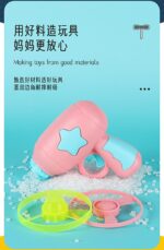 Baby Toy luminous bamboo dragonfly ejection pistol rotary flash flying saucer frisbee night yellow - Image 4