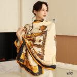 Silk Satin Garden carriage Long Scarf