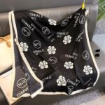 Color Premium Quality Viscose Camellia Black Long Scarf - Image 2