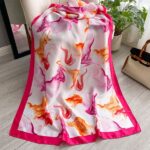 Silk Satin Red Long Scarf