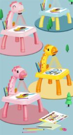 Baby Toy Projection Drawing Table, Light Writing Drawing Board Medium Yellow - Image 3