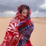 Premium Quality Cotton Tassel Red Long Scarf - Image 3