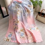 Silk Satin Pink blue Long Scarf