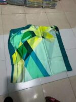 Silk Satin women's printed Long Scarf Green - Image 4