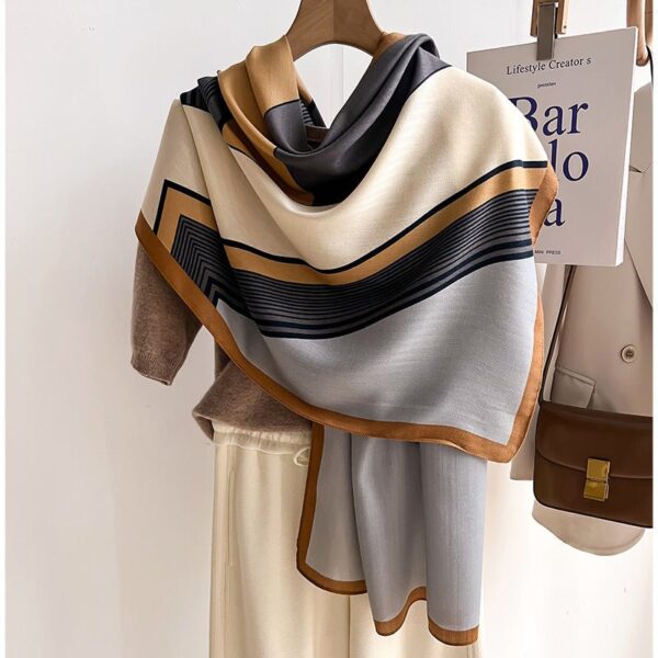 Color Premium Quality Viscose gray khaki Long Scarf