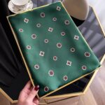 Silk Satin Long Scarf green - Image 2