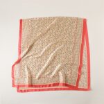 Mulberry Silk Satin Letters-pink Western Style Long Scarf - Image 5
