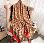 Silk Satin Long Scarf Dior Brown - Image 2