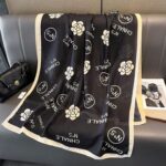 Color Premium Quality Viscose Camellia Black Long Scarf - Image 5