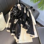 Color Premium Quality Viscose Camellia Black Long Scarf - Image 4