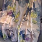Elegant purple rose Transparent Thin Silk Printing Long Scarf - Image 3