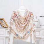 Color Premium Quality Cotton and Linen Prosperous white Long Scarf