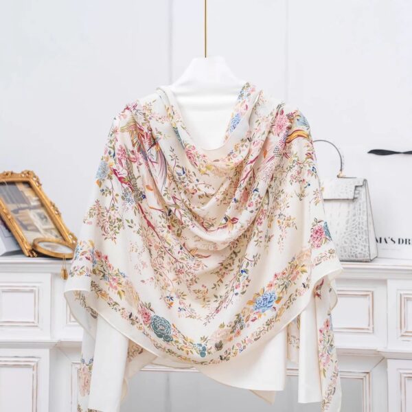 Color Premium Quality Cotton and Linen Prosperous white Long Scarf