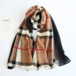 Color Premium Quality Viscose Gradient plaid Long Scarf