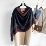 Light Luxury Beige Long Silk Scarf Night Style
