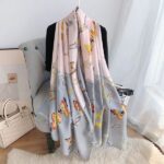 Silk Satin gray Butterfly Long Scarf - Image 3