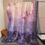 Elegant Hanmei flower Transparent Thin Silk Printing Long Scarf