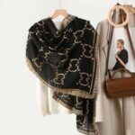Color Premium Quality Viscose black Long Scarf