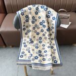 Blue Floral Design Women's Winter Scarf Shawl
