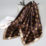 Silk Small Square Scarf brown - Image 2