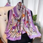 Silk Satin Picture Color Long Scarf