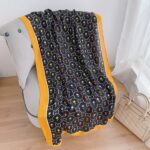 Color Premium Quality Viscose Black Floral Long Scarf