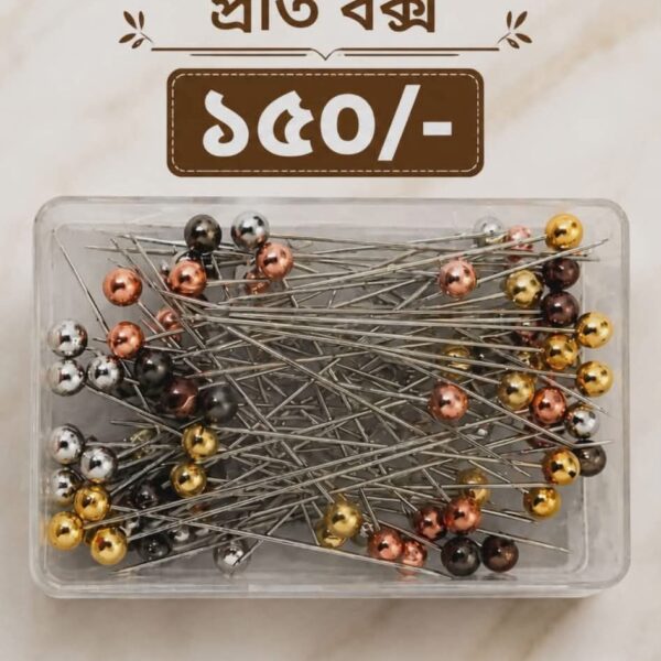 Stainless Steel 40mm Pearlescent Needle Safety Hijab Pins 100 Pieces/Box Multi
