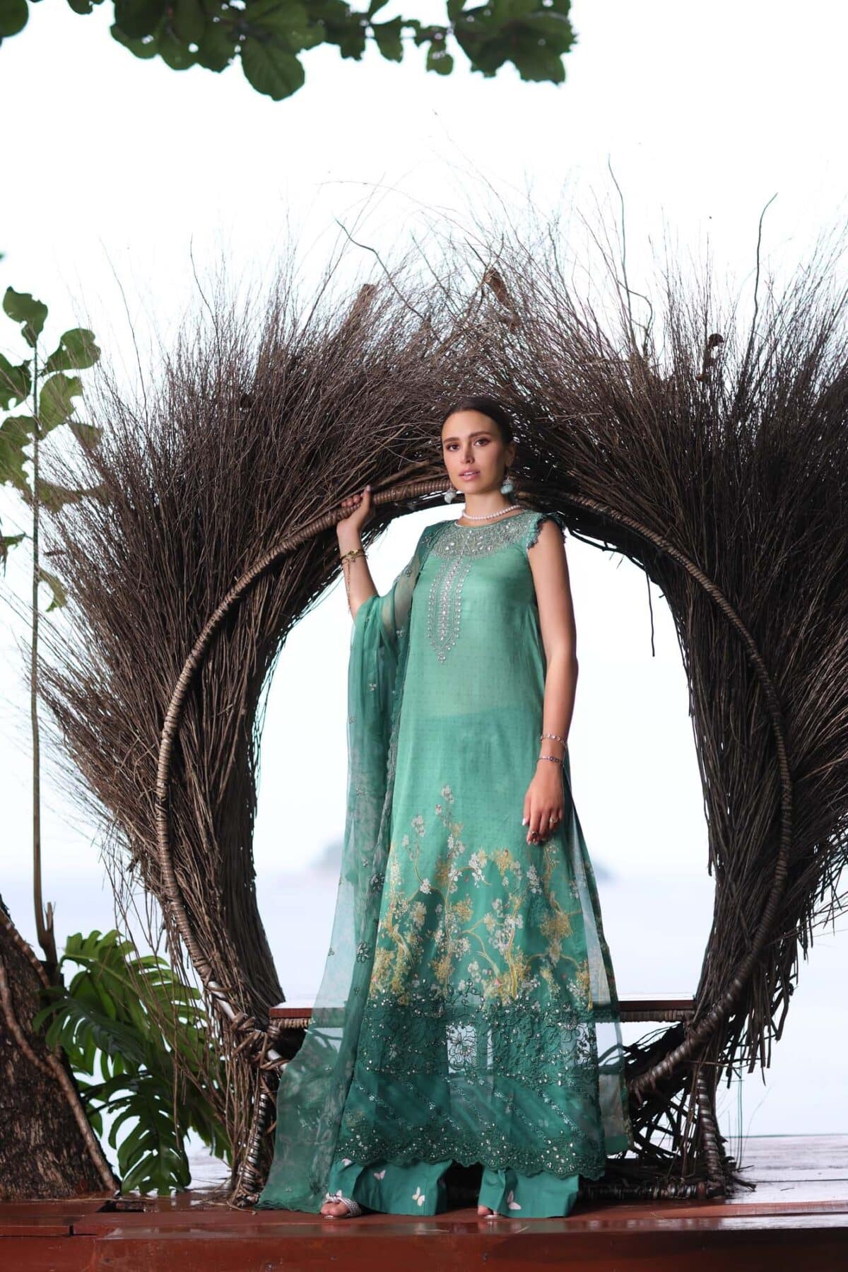 Noor by Saadia Asad Luxe PrintKari Unstitched Lawn 3Pc Pakistan Inspire - Image 3