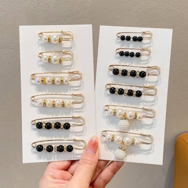 Stainless Steel Pearl Safety Pins/ Shoulder Pieces